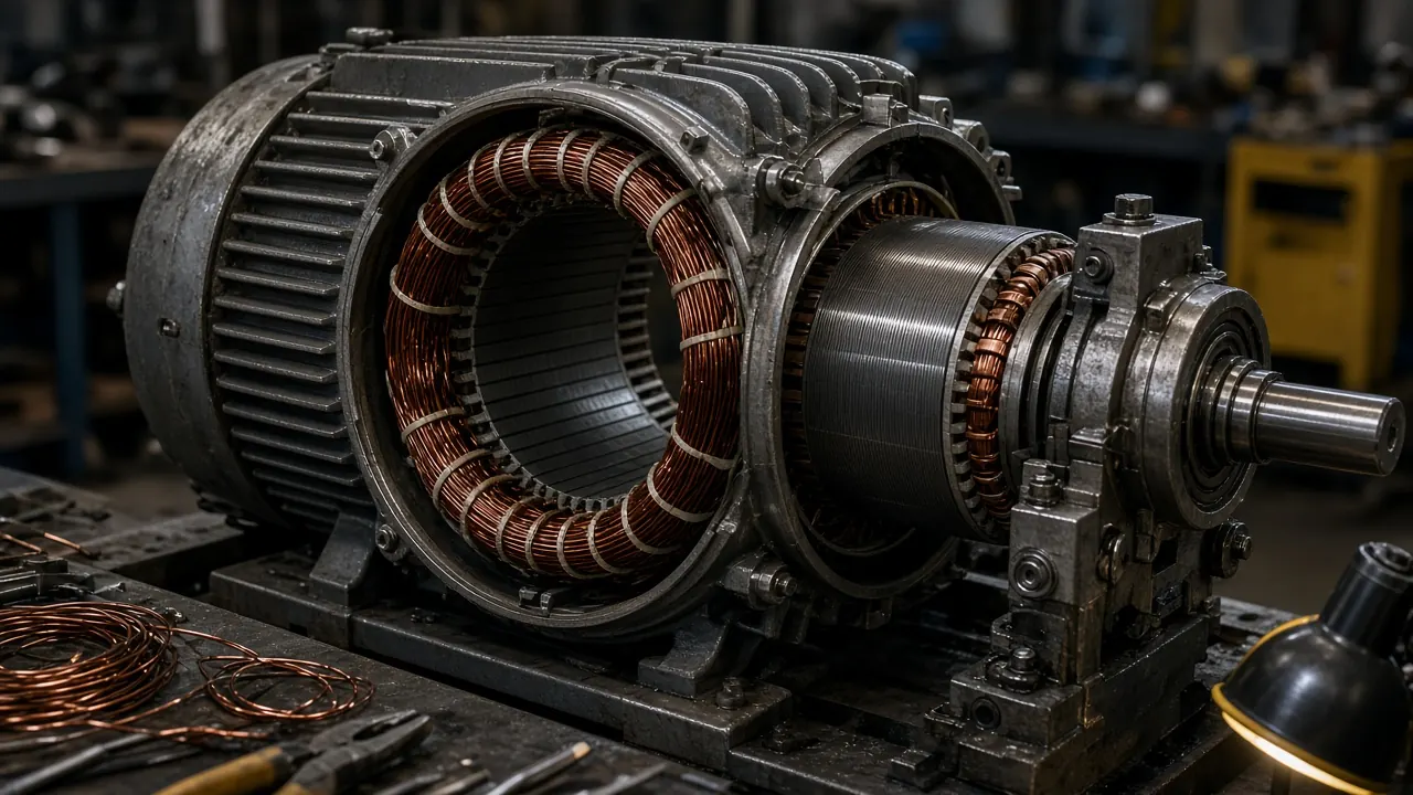Industrial electric motor maintenance and rewinding
